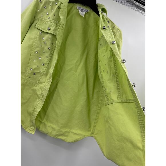 Saint Germain Paris vintage button down green shirt size Small - Picture 4 of 6